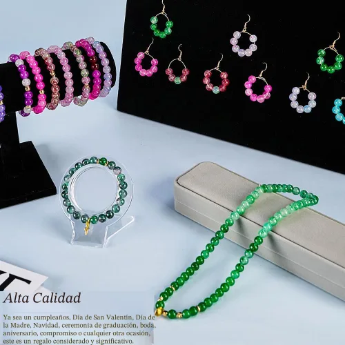 Miniatura 6 de Cuentas de vidrio para hacer joyas, 1300 piezas + 0.315 in + 0.315 in, 48 colores, cuentas redondas de cristal para hacer pulseras, kit