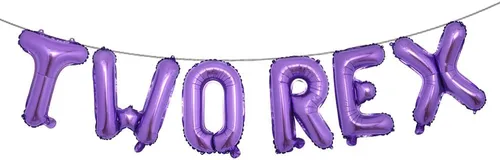 Miniatura 18 de TWO REX - Decoraciones de fiesta de 2º cumpleaños de dinosaurio, globo de letra, suministros (L TWO REX dorado)