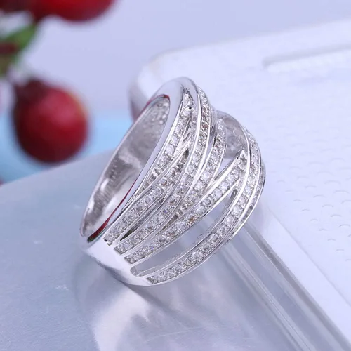 Miniatura 3 de Anillo de boda de lujo, joyería de compromiso con circonitas AAA para mujer, Anel Joyas, Anillos y Anillos