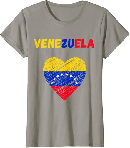 Miniatura 88 de Camiseta con la bandera venezolana con corazón de Venezuela, Negro