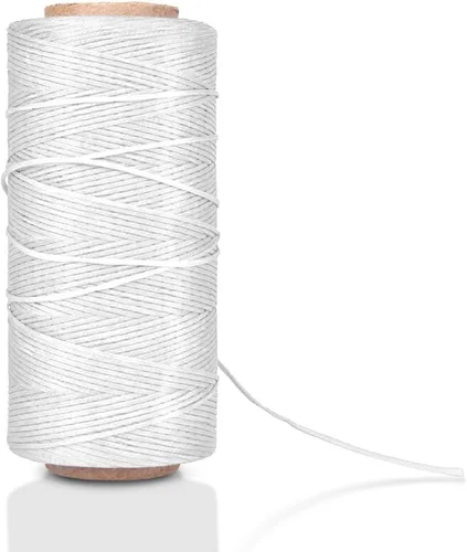 Miniatura 14 de Flexzion Hilo encerado, 284 yardas (853.0 ft), hilo de cera de poliéster 150D de 0.031 in para costura de cuero, encuadernación, costura