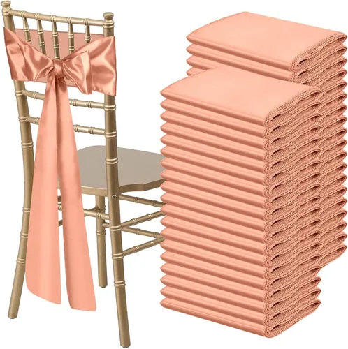 Miniatura 37 de 10 PCS Lazos de Satén Azul Bebé para Sillas Bandas Universales Cintas para Sillas Lazos Traseros para Bodas Fiestas Recepciones Eventos Banquetes