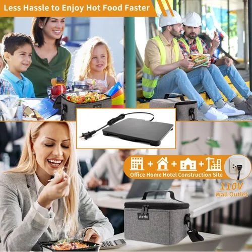 Miniatura 2 de Horno portátil Calentador de alimentos portátil de 110 V Mini lonchera eléctrica con microondas portátil para cocinar y recalentar alimentos