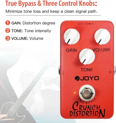 Miniatura 4 de JOYO Pedal de distorsión Crunch distorsión del efecto de distorsión de rock clásico británico para guitarra eléctrica - True Bypass (JF-03)