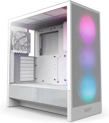 Miniatura 11 de NZXT H5 Flow Estuche compacto ATX para juegos de PC, torre media, alto flujo de aire, panel frontal perforado, panel lateral de vidrio templado