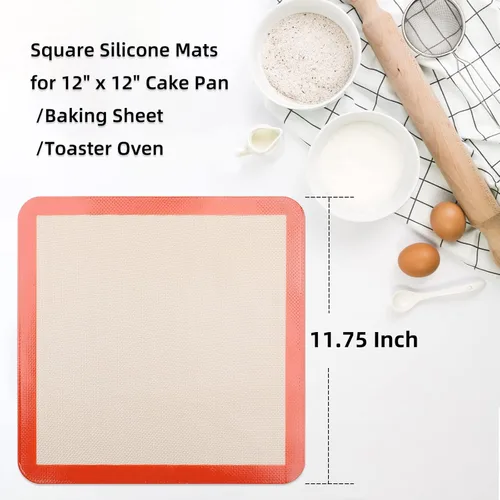 Miniatura 2 de Tapetes de silicona cuadrados para molde de pastel de 30 cm/molde de cheesecake de 30x30 cm/horno tostador/Air Fryer XL, tapete cuadrado de silicona