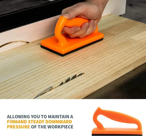 Miniatura 6 de POWERTEC Bloque de empuje y empujador para sierra de mesa, mesa de enrutador, sierra de cinta y ensambladora, asas ergonómicas, agarre máximo