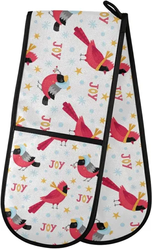 Miniatura 13 de ZZXXB Spring Bird - Guantes de cocina dobles con diseño floral de mariposa, resistentes al calor, antideslizantes, extra largos de 7 x 35 pulgadas