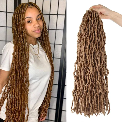 Miniatura 7 de LMZIM 7 paquetes de cabello sintético de ganchillo preanudado de 26 pulgadas, trenzas de ganchillo suaves de diosa para mujeres negras, extensiones