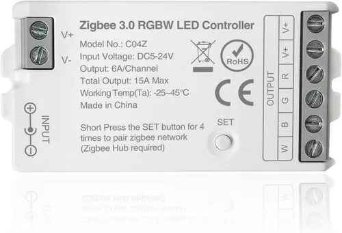 Miniatura 9 de ZigBee - Controlador LED 3.0 C02Z CCT Dual Blanco LED Tira de luz regulable compatible con Echo Plus Home-kit Zigbee Hub Bridge requiere DC5-24V