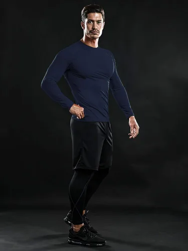 Miniatura 5 de DRSKIN Paquete de 4, 3 o 1 camiseta de compresión para hombre, manga larga, deportiva, capa base, entrenamiento, correr, atletismo, gimnasio