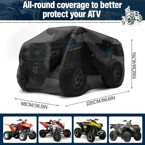 Miniatura 2 de ZOEDO - Funda impermeable para ATV, cubiertas resistentes al viento para quad, cubiertas para todo tipo de clima para vehículos de 4 ruedas, aptas