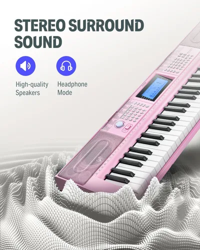 Miniatura 6 de Teclado de piano Donner 61 teclas, kit de teclado eléctrico con 249 voces, 249 ritmos - Incluye atril de piano, taburete, micrófono, regalo para Rosa