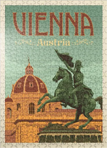 Miniatura 8 de MyPuzzle Austria: Viena, póster vintage, rompecabezas de 100 piezas para adultos