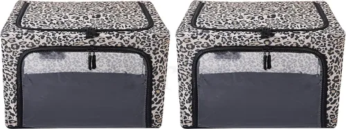 Miniatura 20 de Periea Beau - Paquete de 2 cajas de almacenamiento de 74 L (20.9 x 15.7 x 13.8 in), plegables y apilables de tela, bolsas de almacenamiento
