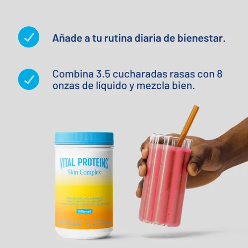 Miniatura 6 de Vital Proteins Péptidos de colágeno para mujeres - 20 g de colágeno hidrolizado, vitamina C, ácido hialurónico, reduce líneas finas y arrugas