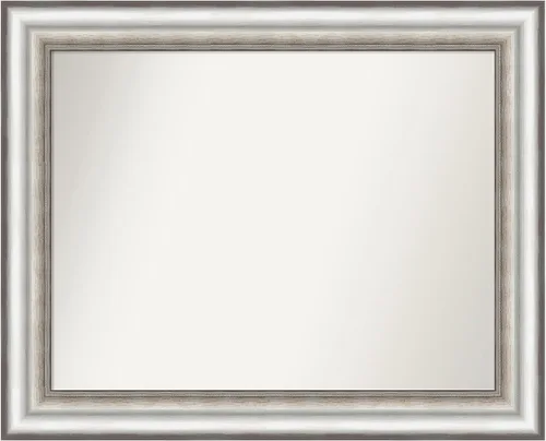 Miniatura 34 de Amanti Art Espejo de baño plateado para sobre el fregadero, 26 x 26 pulgadas, espejo cuadrado de plata antigua, marco de madera tradicional mediano