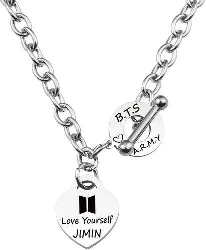 ARETIS - Collar de regalo para niños Kpop Bangtan Be the Best J-HOPE JIMIN JIN JK RM SUGA V Collar Bangtan Boys Lover Jewelry Regalo para niños fans