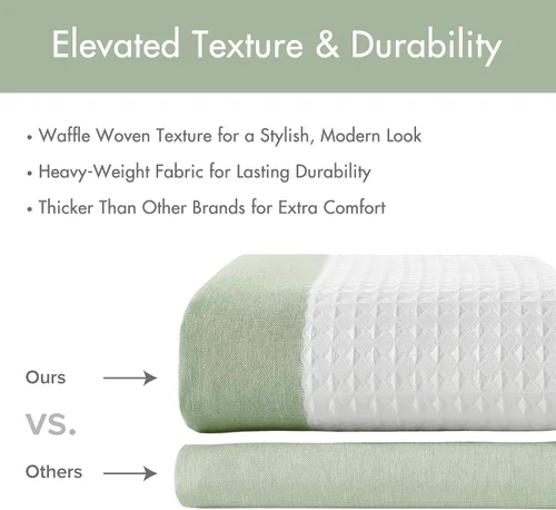 Miniatura 5 de Madison Park Cortina de ducha con tejido de gofre para baño, control de humedad Scotchgard de 3M, cortinas de ducha modernas de calidad de spa