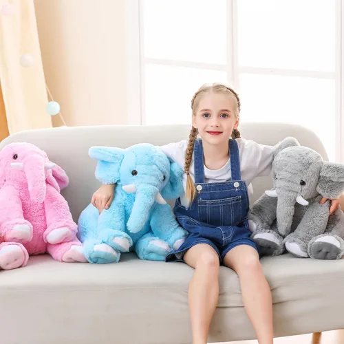 Miniatura 5 de JellyMallow Animales de peluche con peso de elefante, 5 libras y 16 pulgadas, color rosa, almohada de peluche grande de elefante con peso, regalo