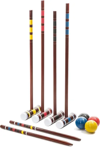 Miniatura 8 de Franklin Sports Juegos de croquet portátiles para patio trasero – Juegos completos de croquet para 4 + 6 jugadores con mazos, bolas de croquet +