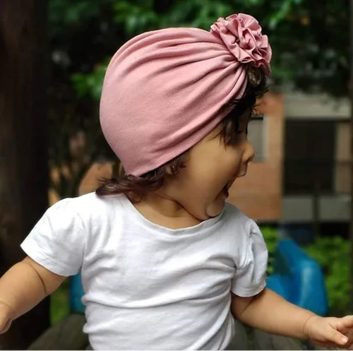 Miniatura 3 de inSowni Paquete de 8 gorros de turbante de hospital para guardería con flor grande para bebés, niñas, recién nacidos y bebés