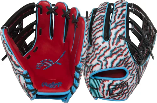 Miniatura 25 de Rawlings Guante de béisbol REV1X Negro/dorado 2 piezas de tela sólida