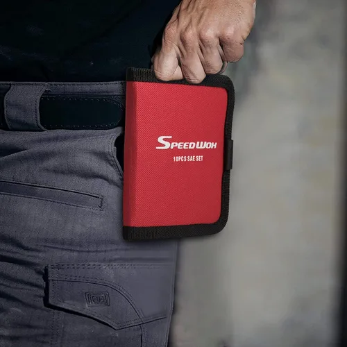 Miniatura 5 de SPEEDWOX Bolsa Organizadora de Herramientas de Llave de 10 Bolsillos, Bolsa de Almacenamiento de Herramientas para Mini Llaves, SAE 5/32-7/16