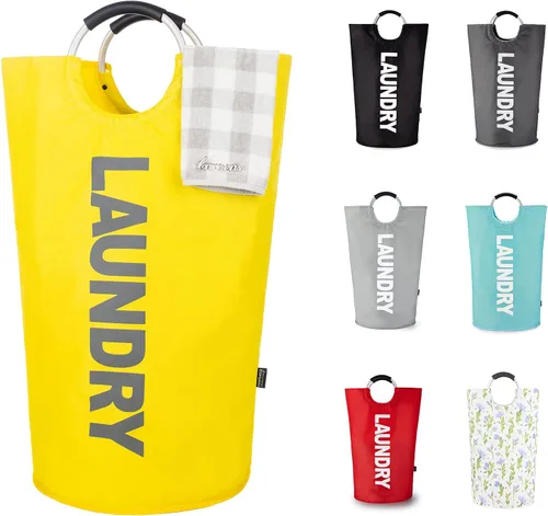 Caroeas Cesta de lavandería grande Pro de 95 L (13 colores), cesta de lavandería impermeable, bolsa de lavandería con asas acolchadas, cesta de ropa