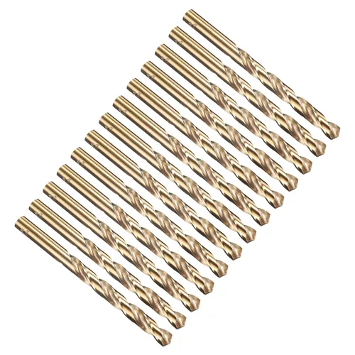 Miniatura 286 de PATIKIL Broca Jobber de 0.039 in, vástago recto M35 cobalto 5% acero de alta velocidad 135° acabado dorado para metal duro de acero inoxidable - 2