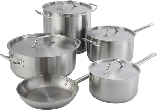 Miniatura 8 de Winco - Sartén de acero inoxidable de grado comercial, acabado natural, 11 pulgadas