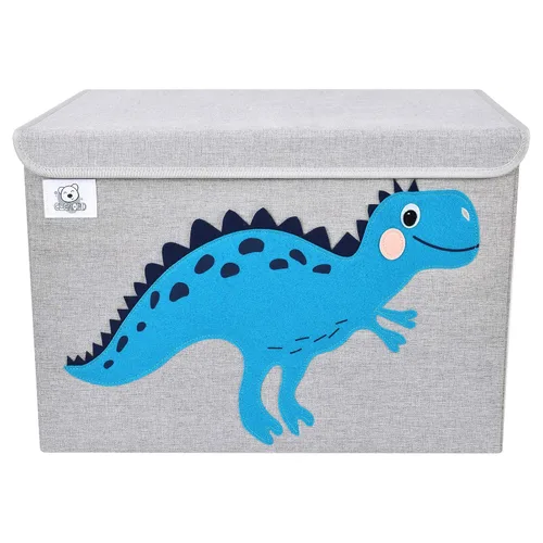 Miniatura 2 de Baúl de juguetes plegable grande para niños con tapa abatible, organizador de almacenamiento de juguetes de animales de tela Dinosaurio