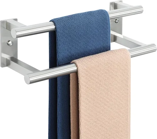 Miniatura 7 de Alise Toallero doble para baño, soporte para toallas de pared de 24 pulgadas, toalleros para baño, colgador de toallas de acero inoxidable SUS304