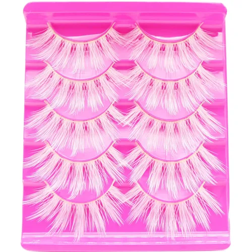 Miniatura 9 de DAODER Pestañas postizas de colores, pestañas postizas esponjosas con color azul, de 0.55 a 0.63 pulgadas, rizo C medio, volumen completo, pestañas
