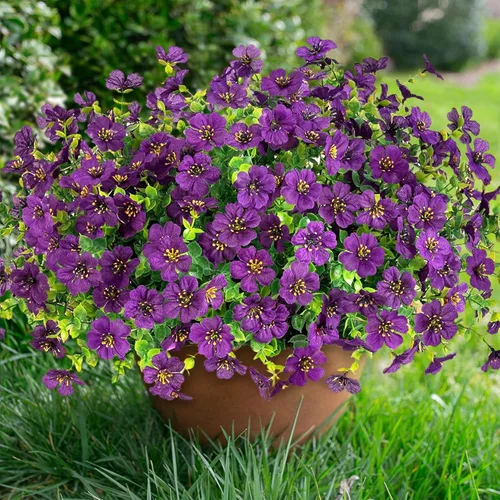 Miniatura 8 de florisso Plantas Artificiales Falsas Flores para Decoración Exterior, 12 Paquetes Margarita de Seda Sintética con Aspecto Real Resistente a UV