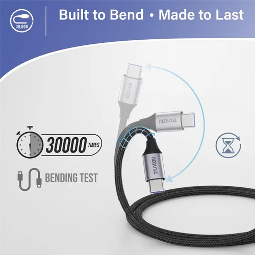 Miniatura 5 de Cable de carga rápida de nailon trenzado USB A a USB C de 3 pies, compatible con iPhone 17/17 Pro/16e/16 Plus/15 Pro/15, Samsung Galaxy