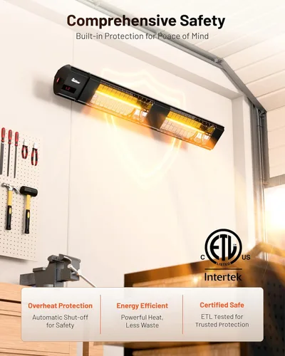 Miniatura 6 de DR. INFRARED HEATER DR-239 3000W Calentador infrarrojo para patio interior y exterior, montaje en pared o techo, IP55 resistente a la intemperie