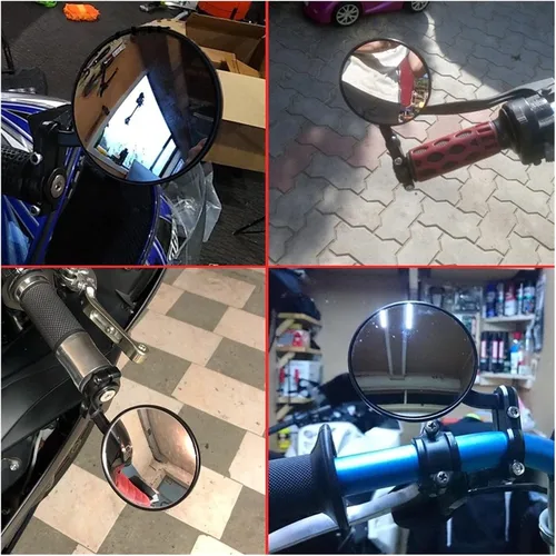 Miniatura 7 de Accesorios Espejos de motocicleta Espejo lateral redondo plegable de 3 pulgadas para Yamaha YZF R15 XT660 TMAX 500 TMAX 530 XP500 XP530