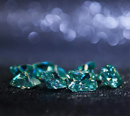 Miniatura 5 de Moissanita suelta 1.00CT-30.0CT, piedra de moissanita de color azul, claridad VVS1, piedra preciosa brillante de corte radiante para hacer anillos