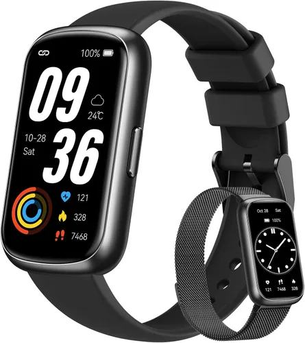 Miniatura 10 de Rastreador de actividad física para mujer: rastreador de actividad física con monitor de frecuencia cardíaca 24/7 SpO2, rastreador de pasos