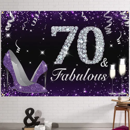 Miniatura 16 de HAMIGAR Fabuloso telón de fondo de cumpleaños tacones altos morados