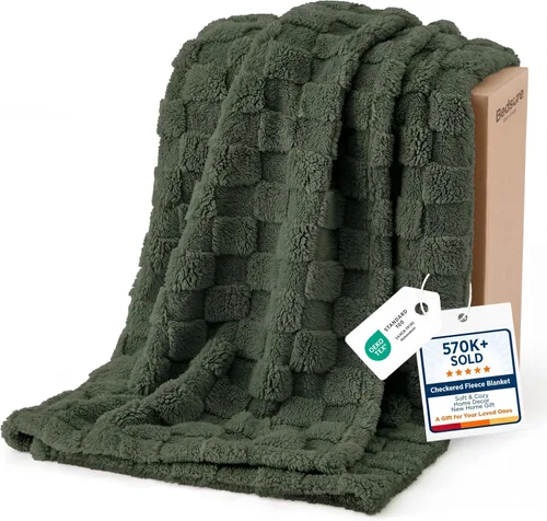Miniatura 30 de Bedsure GentleSoft - Manta verde salvia para sofá, manta de forro polar a cuadros, regalos de Navidad para mujeres, hombres y niñas, bonita manta