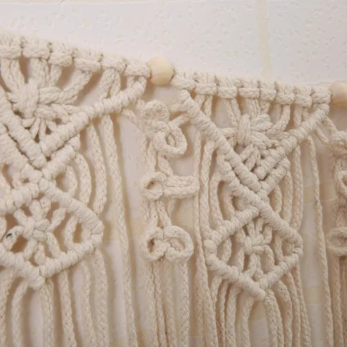 Miniatura 4 de Guirnalda de macramé para colgar en la pared del cuarto del bebé, decoración de pared bohemia para el hogar, dormitorio, boda, decoración de primer