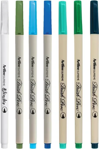 Miniatura 11 de Artline SUPREME - Bolígrafos de pincel Certificado AP seguro para niños Tinta resistente a la desenfoque EPFS-F Punta de pincel flexible que
