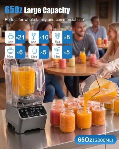 Miniatura 2 de MOGAN Commercial Blender with Sound Shield, 2200W Professional Quiet Smoothie Blender for Kitchen & Restaurant, DIY Programmable Heavy Duty
