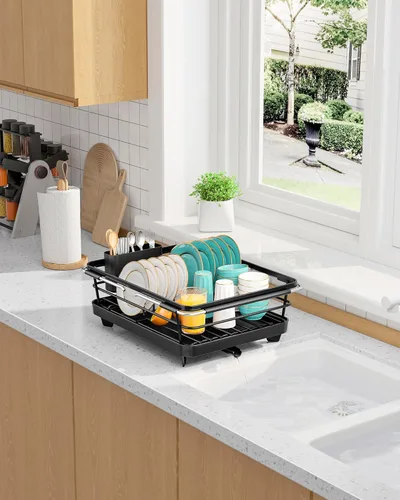 Miniatura 8 de Sakugi - Estante extensible para secar platos sobre el fregadero con escurridor de platos, organización del fregadero y elementos esenciales