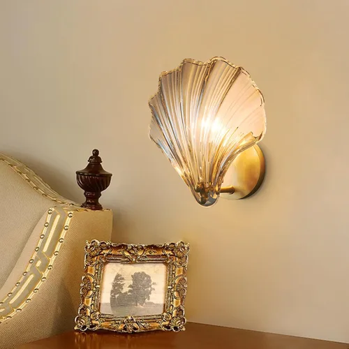 Miniatura 11 de Moderno aplique de pared de cristal de lujo con 2 luces doradas de latón de mediados de siglo, elegante lámpara de pared para dormitorio, pasillo