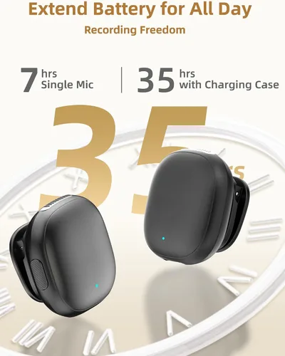 Miniatura 5 de Micrófono de teléfono con filtro de ruido AI, micrófonos inalámbricos Lavalier para iPhone 17 Android con funda de carga, micrófono de solapa
