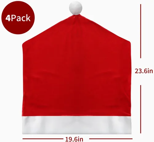 Miniatura 2 de Juego de 4 Fundas para Sillas de Cocina de Navidad, Fundas Elásticas Estirativas para Sillas de Comedor, Decoración Navideña Festiva para la Cocina