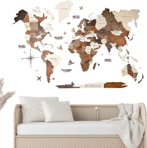 Miniatura 12 de ENJOY THE WOOD Decoración del hogar, mapa del mundo de madera 3D, arte para pared, decoración de pared grande, mapa de viaje del mundo, todos